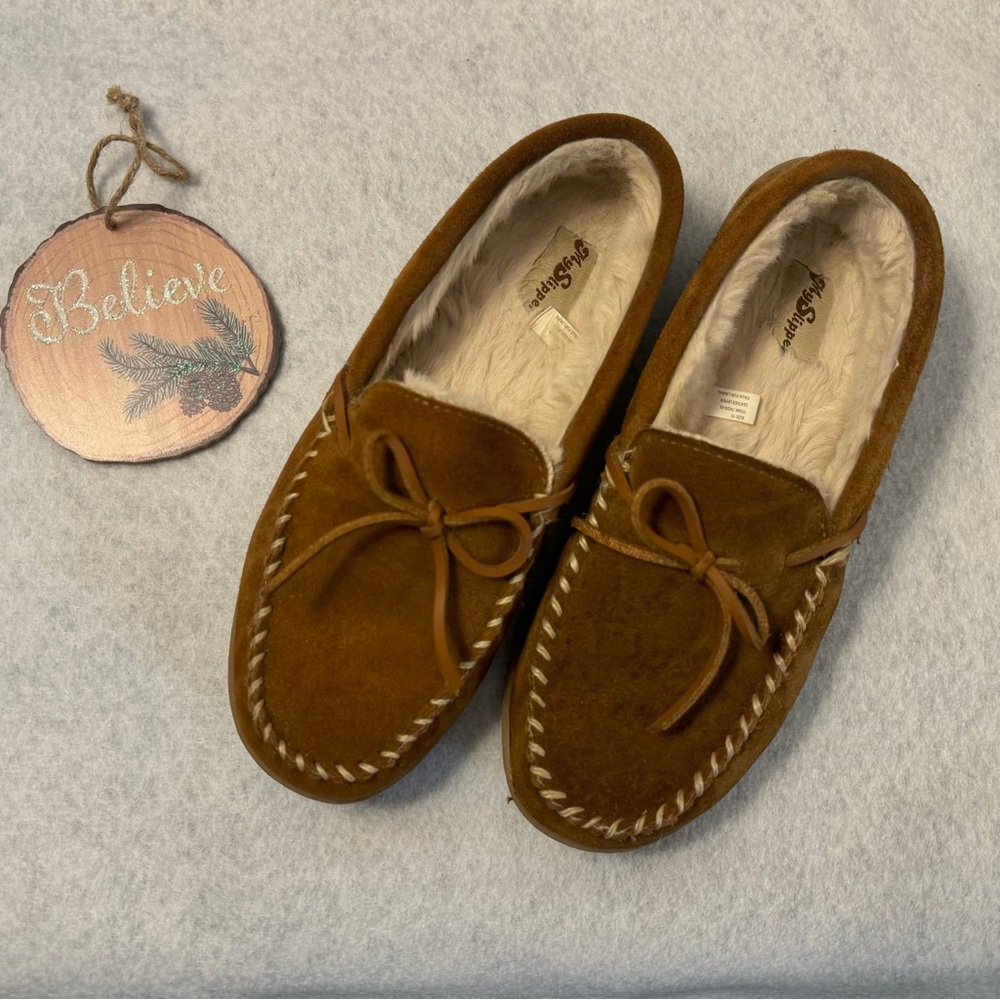 Womens Brown Slippers Size 10